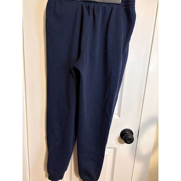 Champion Women’s XL Navy Fleece Sweatpants – Script Logo, 28" Waist -Unstretched - Picture 2 of 8